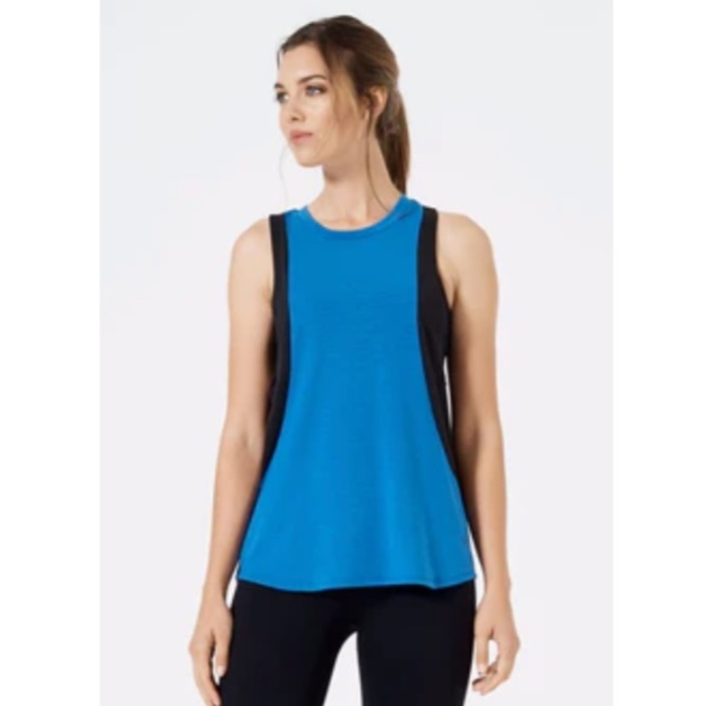 MPG Hinge tank. Royal blue & black. Size large BNWT.